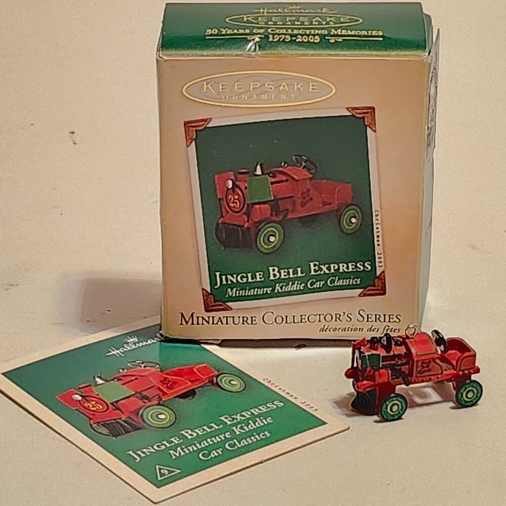 HALLMARK Miniature Ornament JINGLE BELL EXPRESS Miniature Kiddie Car Classics